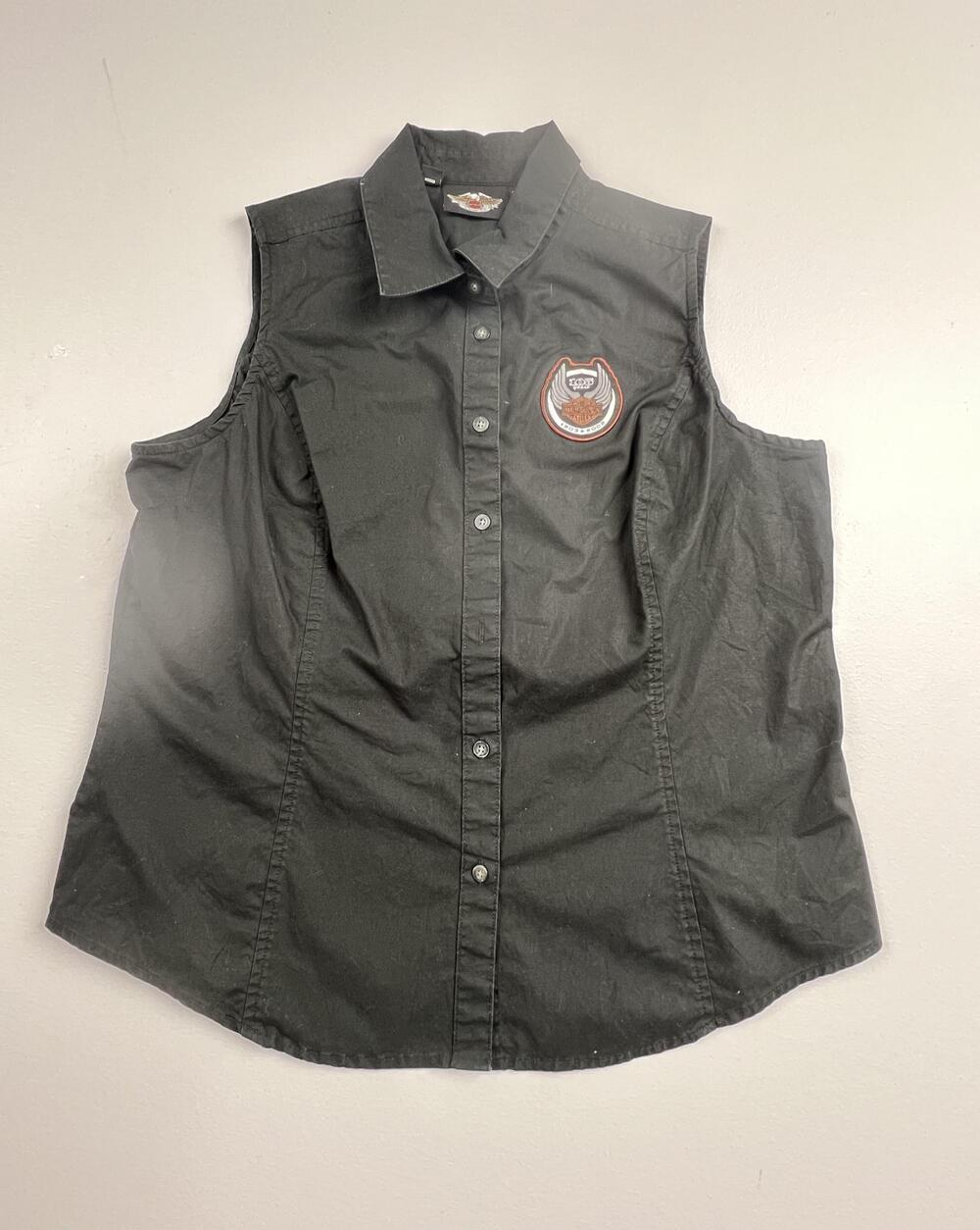 Harley-Davidson Shirt Womens Black 105 Years 1903-2008 Sleeveless Read